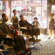 Joe and 22 in a barbershop.